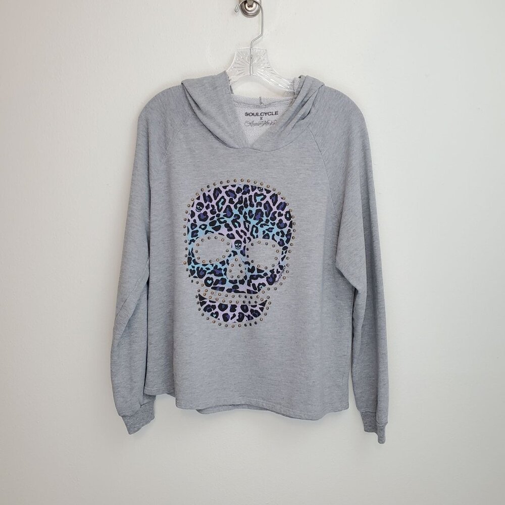 SoulCycle x Lauren Mochi Marni studded skull print hoodie